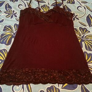 Simply Styled Burgundy Lace Camisole